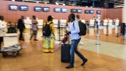 Travelers at Senegal’s Blaise Diagne international airport. Trade in services such as transport are difficult to measure.