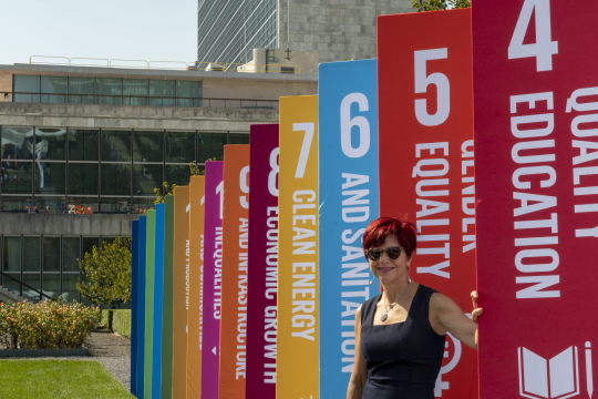 Chantal Line Carpentier (right), Chief of the UNCTAD New York Office