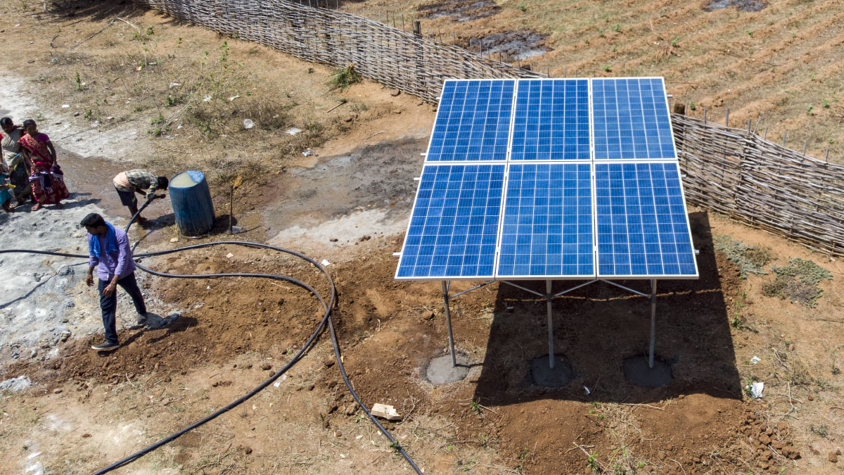 Solar panels in rural India