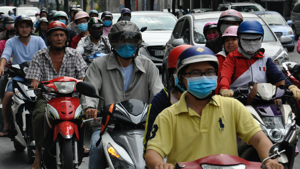 Commuters in Ho Chi Minh City, Vietnam