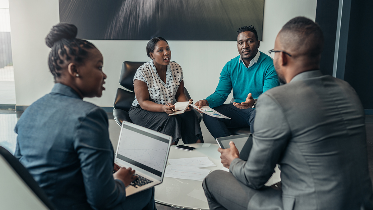 African business people having a meeting