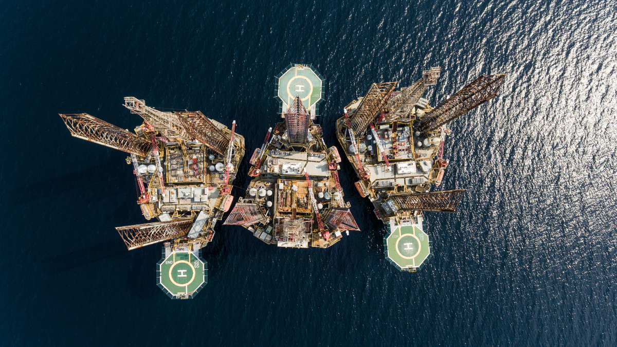 Oil and gas platform off the coast of Africa