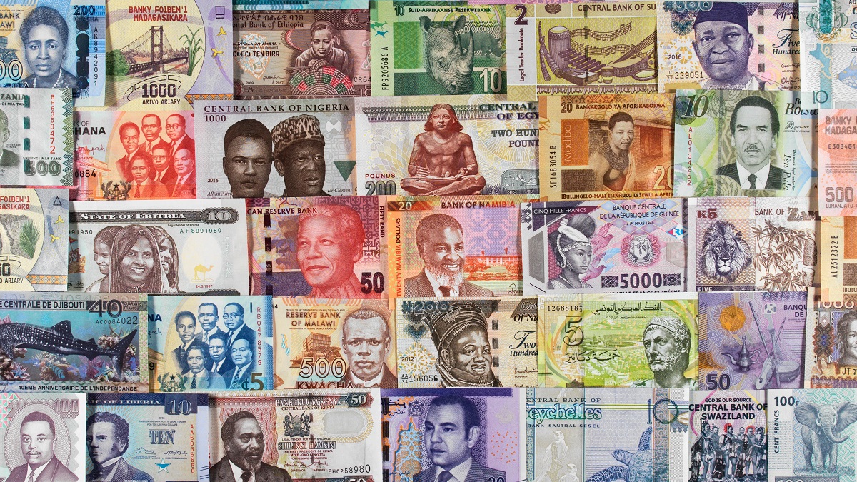 African currency notes.