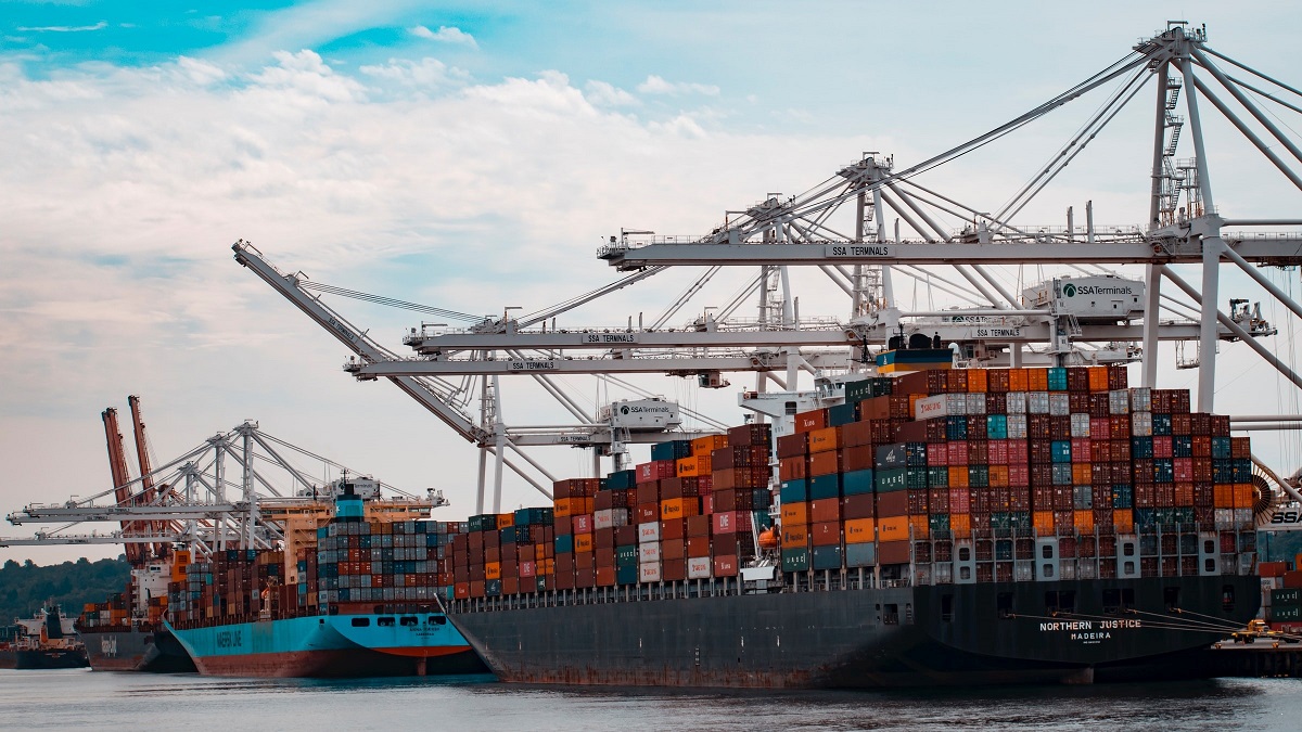 Container vessels in the Port of Seattle, Washington, United States