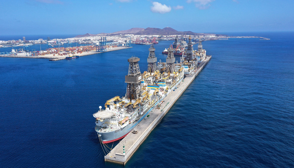 A picture of a vessel in Las Palmas Port in the Canary Islands of Spain