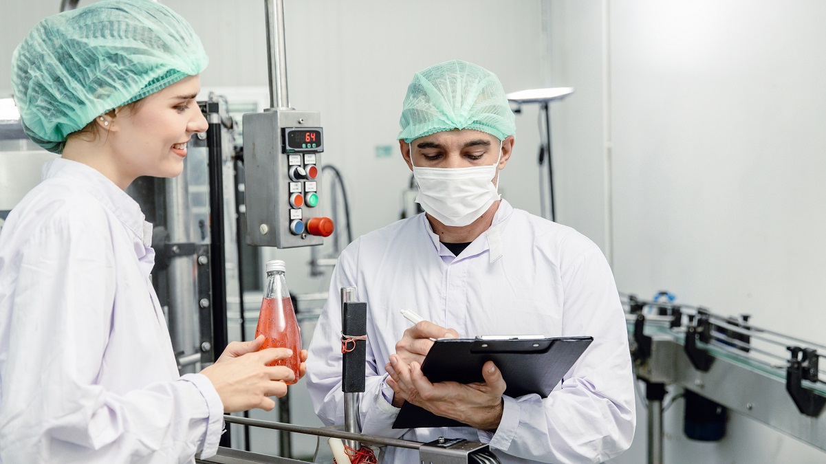 Quatlity control on a plant production line.