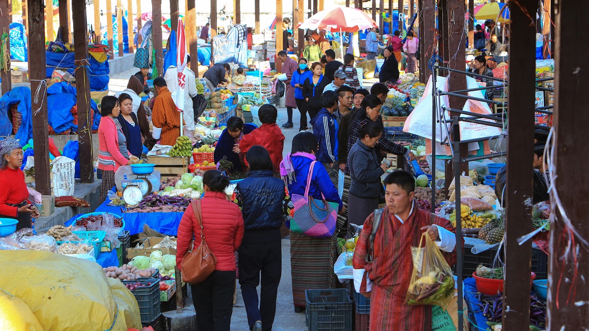 The town of Paro in Bhutan.