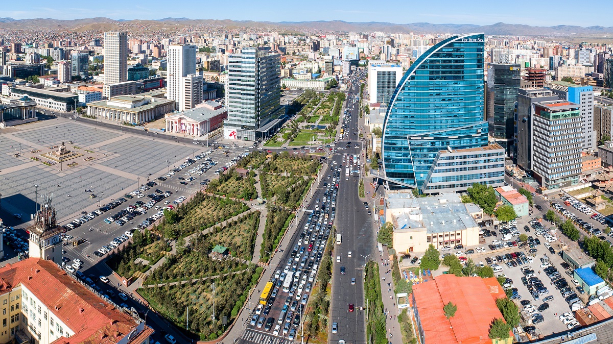 An aerial view of Ulaanbaatar, Mongolia