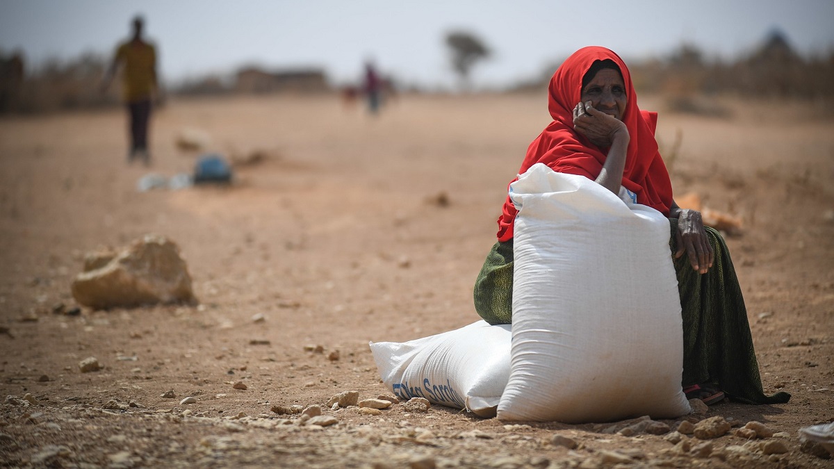 Woman received food in Gode wereda Dolo Baad distribution centre in the Somali region of Ethiopia