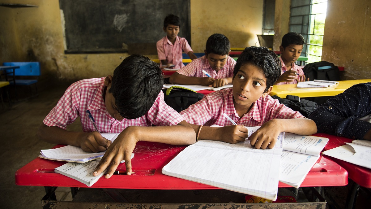 Pupils in a classroom in India