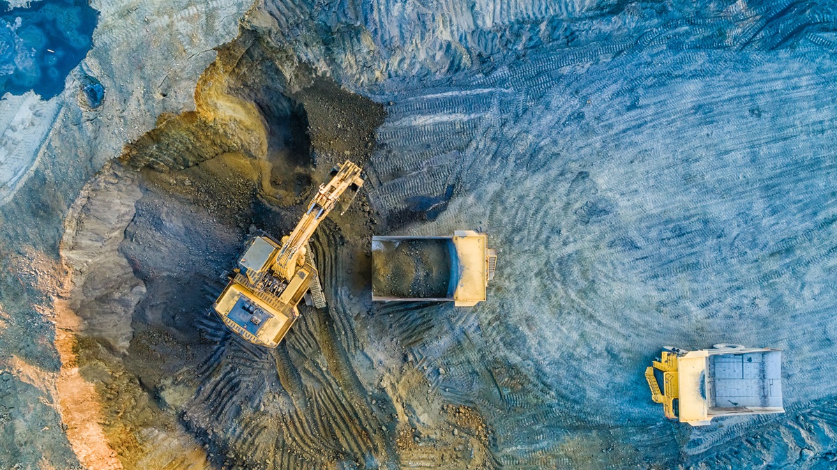 Aerial view of a mine quarry