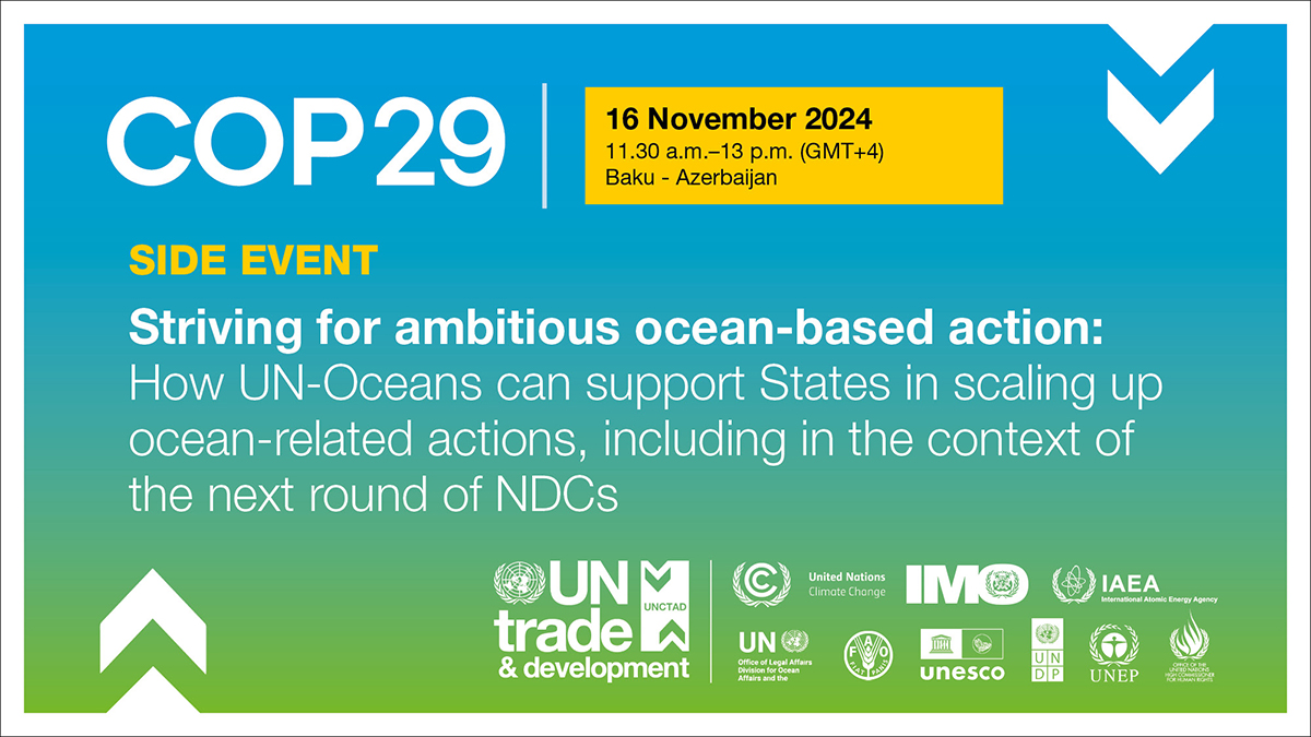 COP29 side event: Striving for ambitious ocean-based action – how UN-Oceans can support States in scaling up ocean-related actions, including in the context of the next round of NDCs