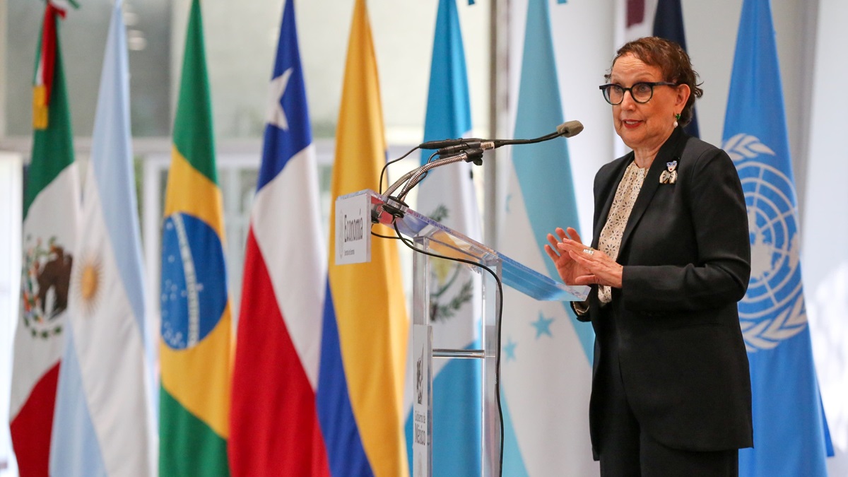 Secretary-General Rebeca Grynspan spoke at an event in Mexico City on 26 May.
