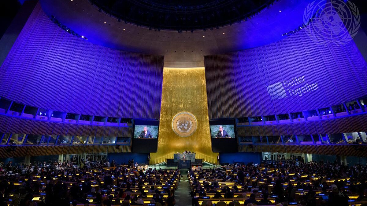 UNGA80 GA hall.