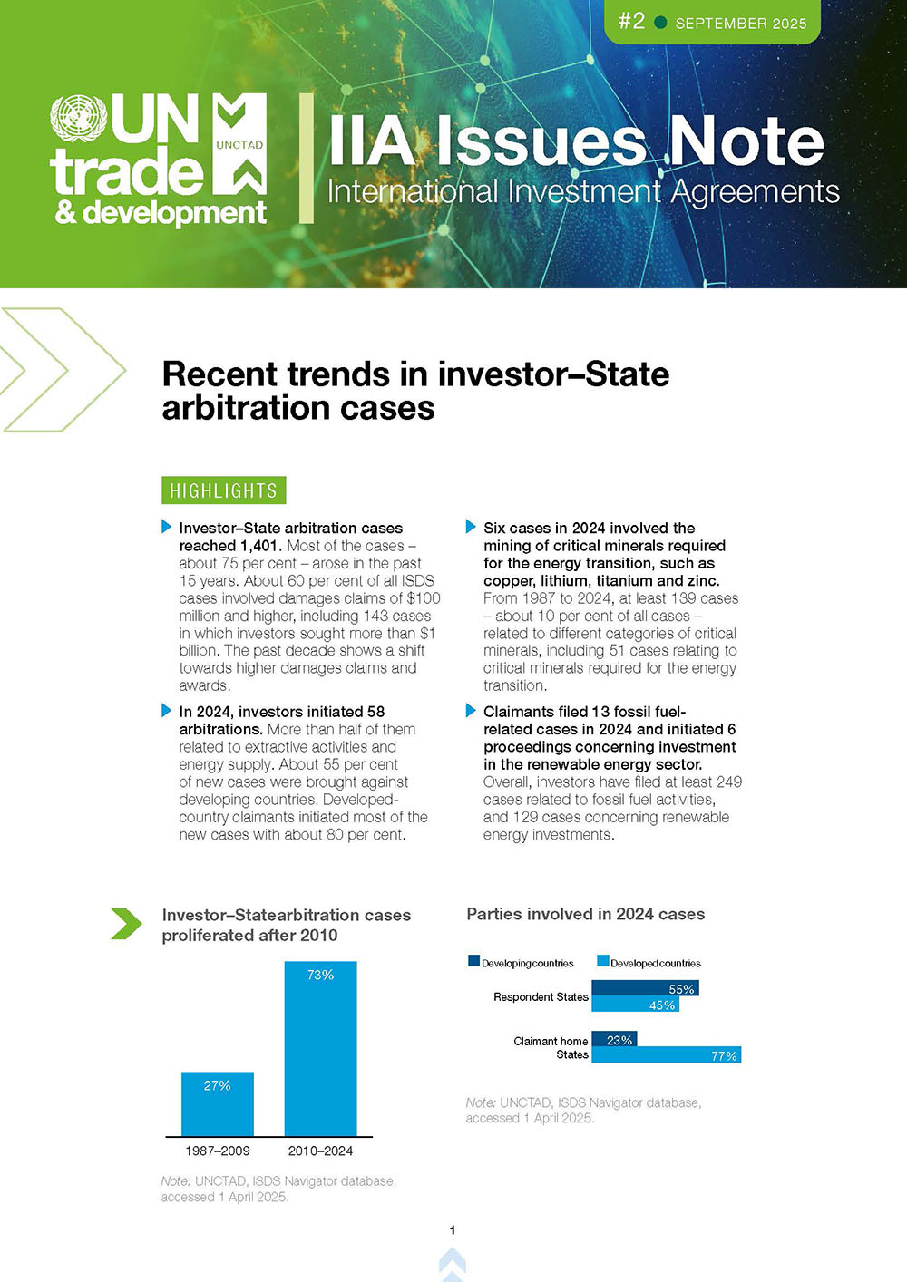 Cover of Recent trends in investor–State arbitration cases