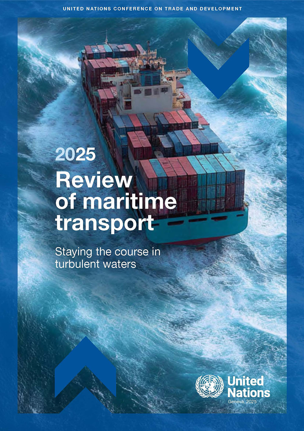 Cover of Review of Maritime Transport 2025: Staying the course in turbulent waters