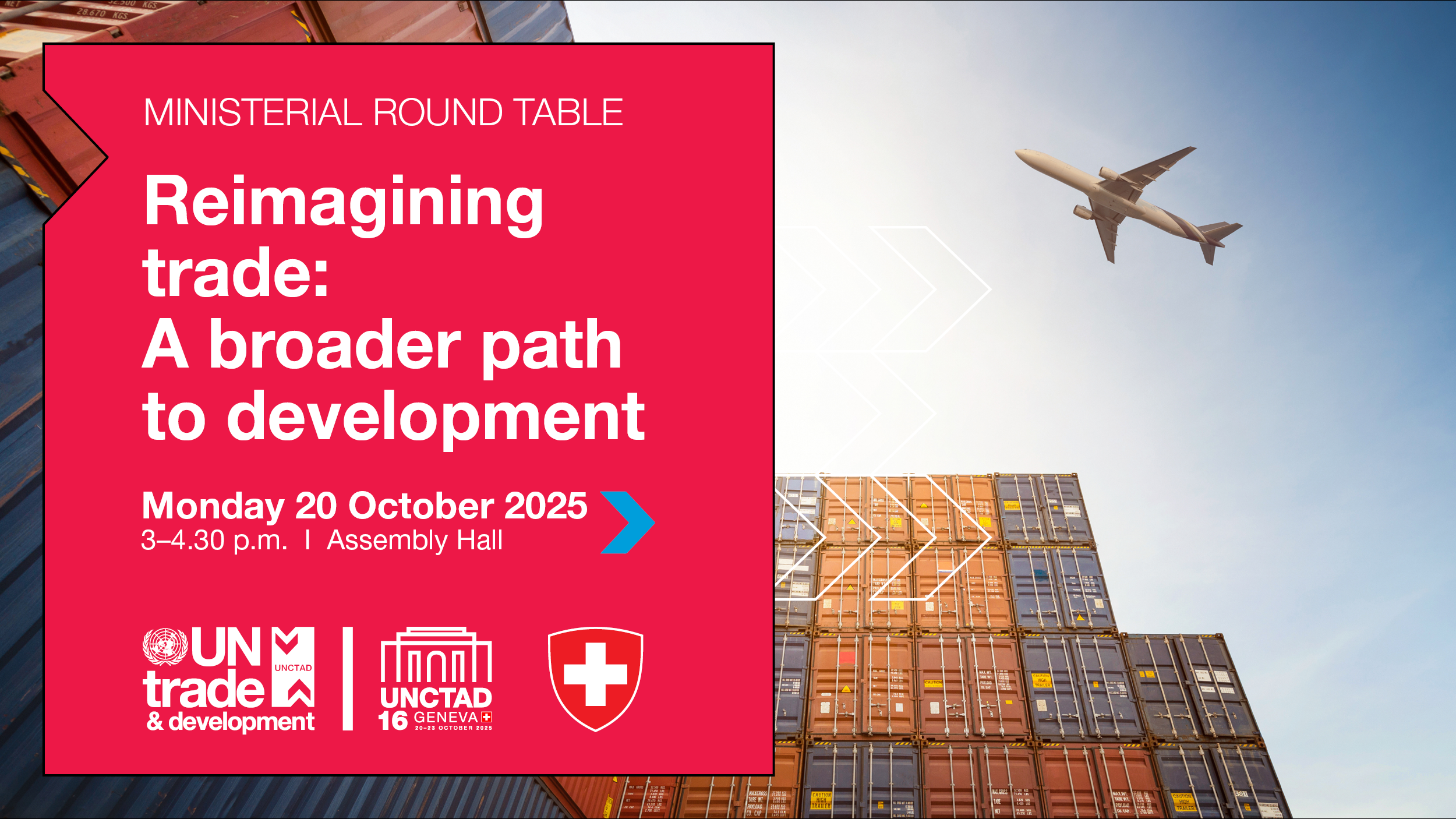 Promotional card for the UNCTAD16 ministerial round table on trade