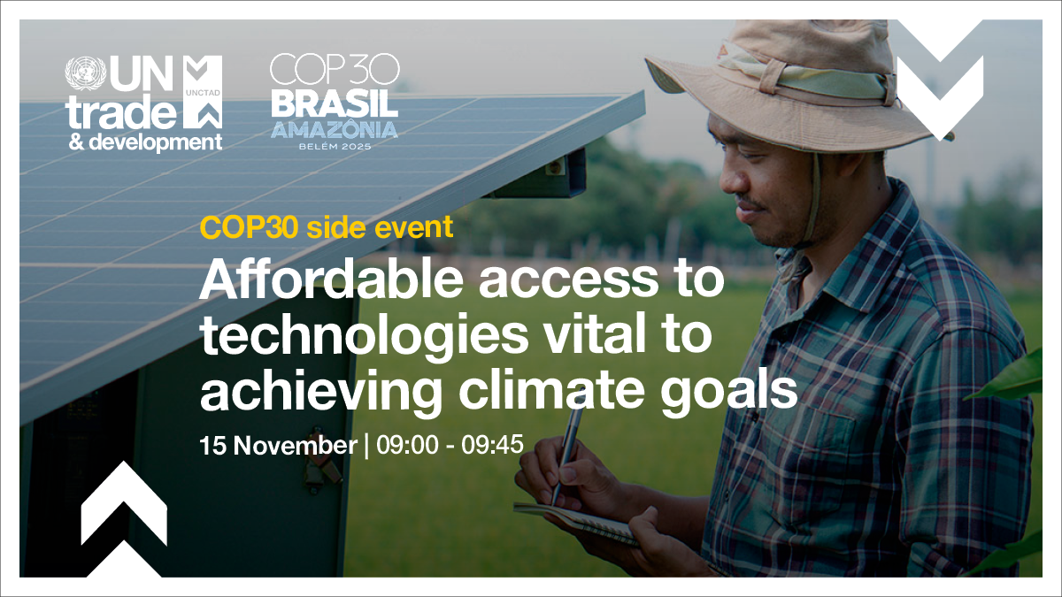 UNCTAD COP30 side event on affordable access to technologies promotional card