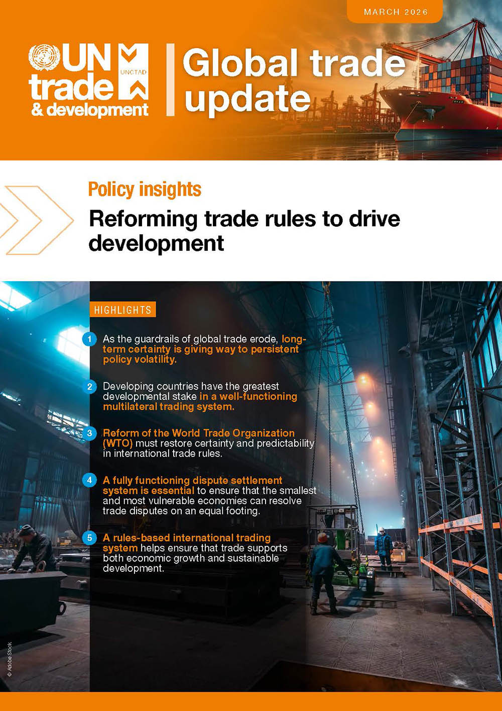 Cover of Global Trade Update (March 2026): Reforming trade rules to drive development