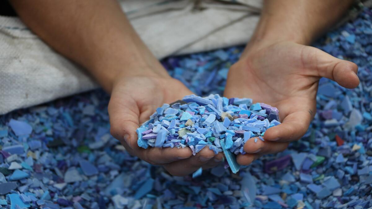 Plastic flakes in Kenya