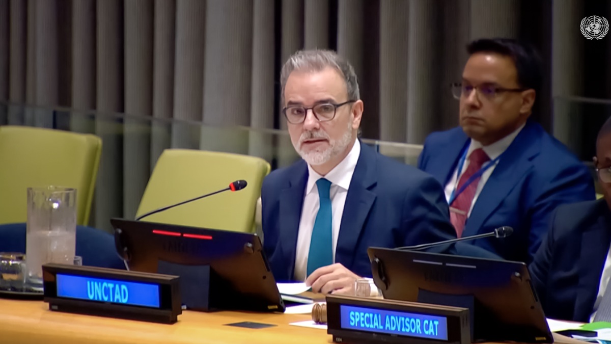 ASG Moreno speaks at a UN high-level meeting on critical minerals in New York on 14 July.
