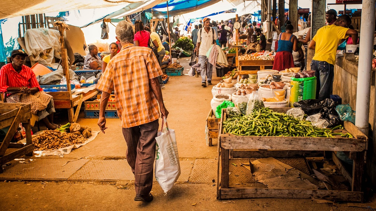 A market in Kingston, Jamaica.
