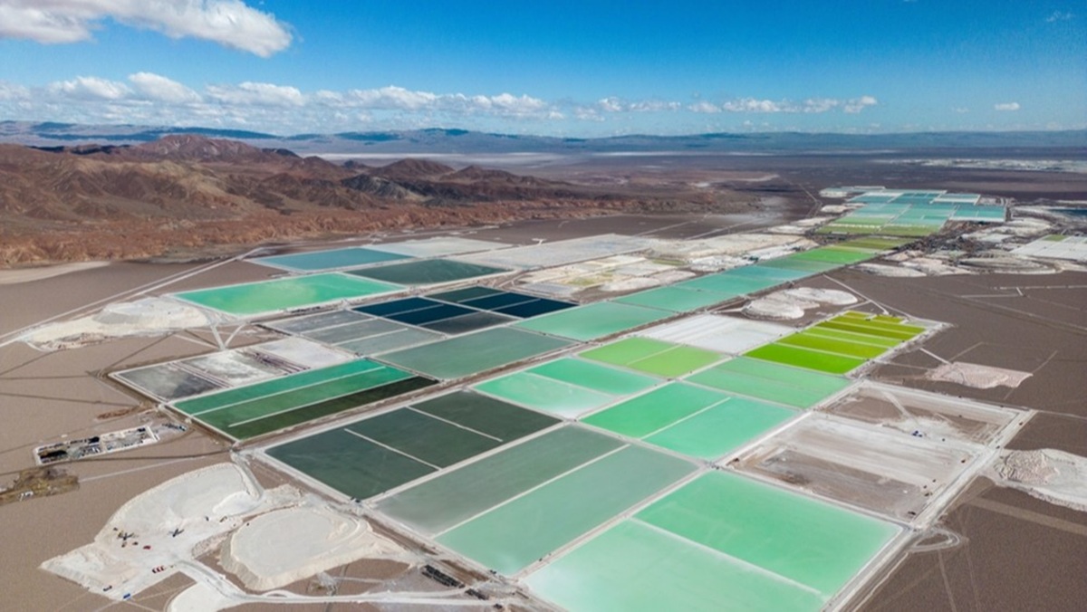 Lithium fields in the Atacama Desert in Chile.