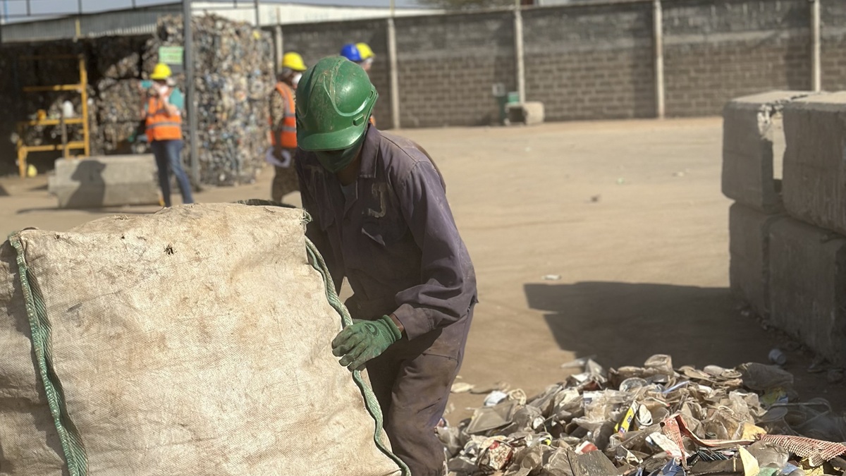 Plastic waste sorting in Nairobi, Kenya.