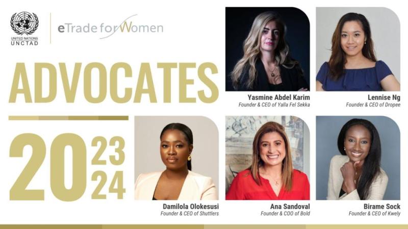 The five female entrepreneurs are the fourth cohort of advocates since UNCTAD launched the eTrade for Women initiative in 2019. 