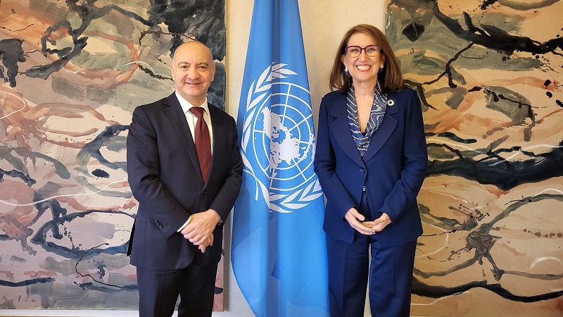 "UNCTAD Secretary-General Rebeca Grynspan and Australian Ambassador George Mina"