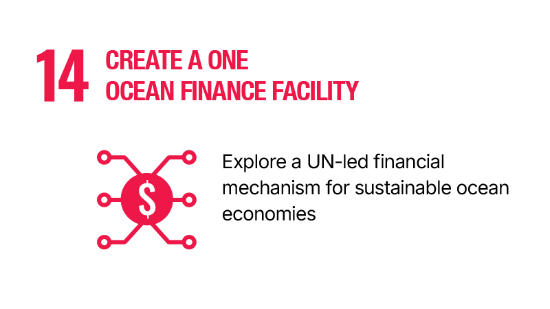 14.	Create a One Ocean Finance Facility - Explore a UN-led financial mechanism for sustainable ocean economies.