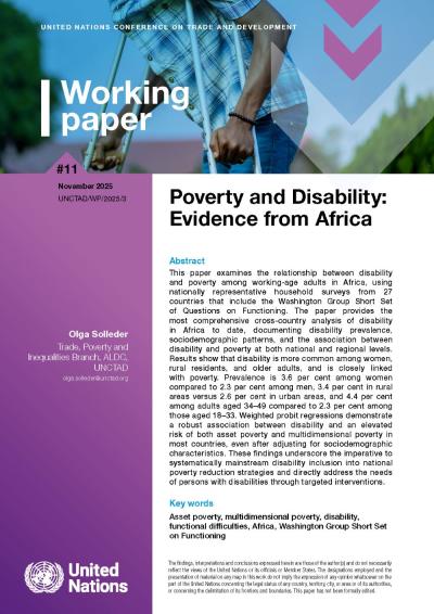 Cover for Pobreza y discapacidad: evidencia desde África