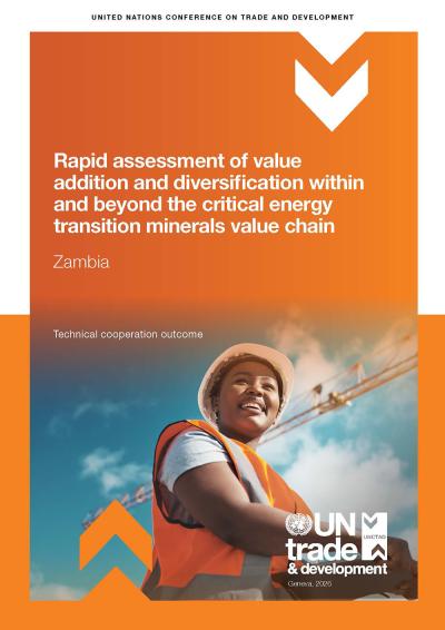 Cover for Rapid assessment of value addition and diversification within and beyond the critical energy transition minerals value chain: Zambia