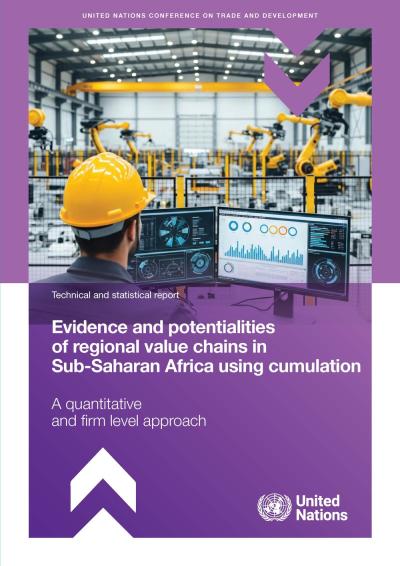 Cover for Evidencias y potencialidades de las cadenas regionales de valor en África Subsahariana utilizando acumulación