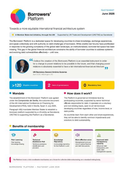 Cover for Borrowers' Platform: Factsheet (June 2026)