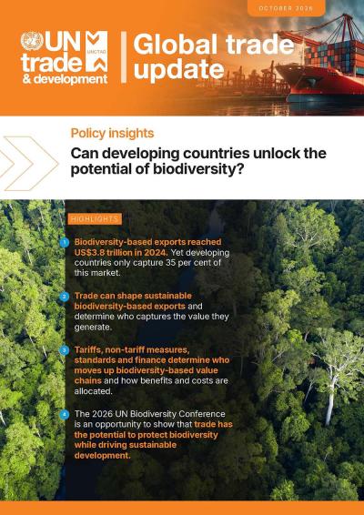 Cover for Mise à jour sur le commerce mondial (octobre 2026) : Les pays en développement peuvent-ils libérer le potentiel de la biodiversité ?