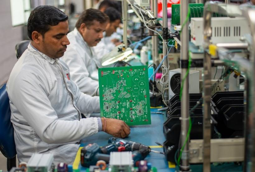 A factory manufacturing integrated circuits in Uttar Pradesh State, India. 