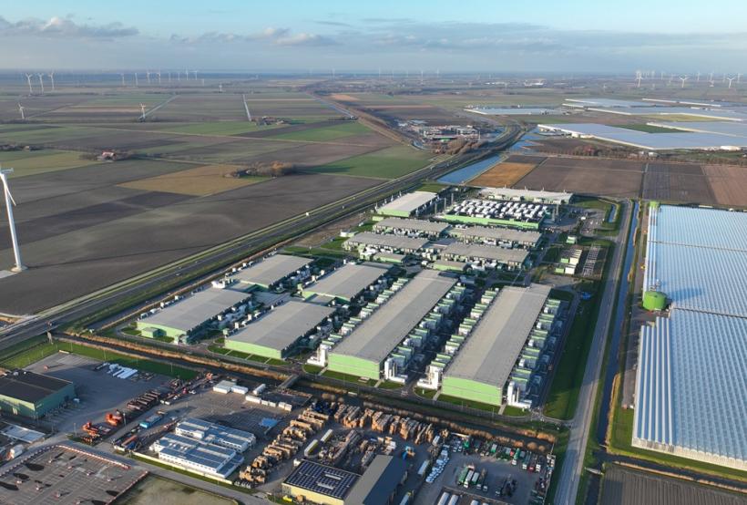 An aerial view of a data centre.