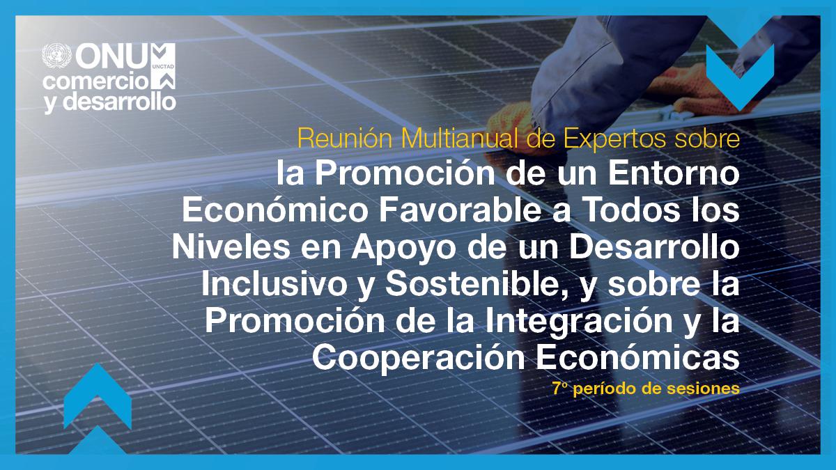 Reunión Multianual de Expertos sobre la Promoción de un Entorno Económico Favorable a Todos los Niveles en Apoyo de un Desarrollo Inclusivo y Sostenible, y sobre la Promoción de la Integración y la Cooperación Económicas, séptima período de sesiones
