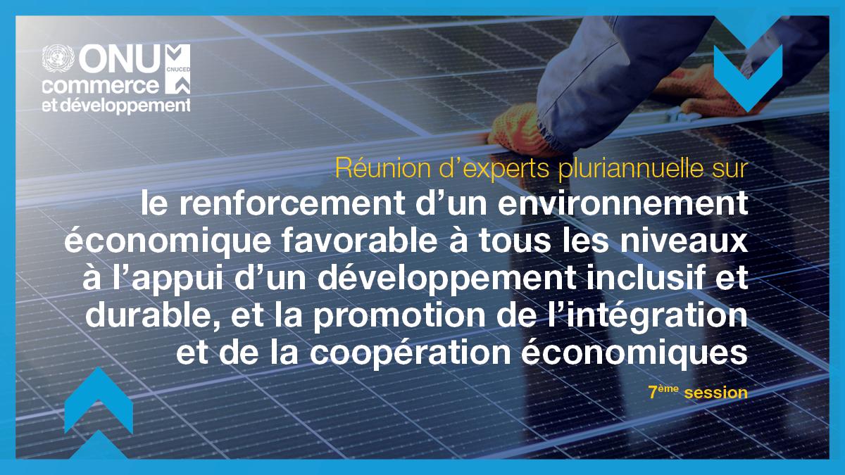 Réunion d’experts pluriannuelle sur le renforcement d’un environnement économique favorable à tous les niveaux à l’appui d’un développement inclusif et durable, et la promotion de l’intégration et de la coopération économiques, septième session
