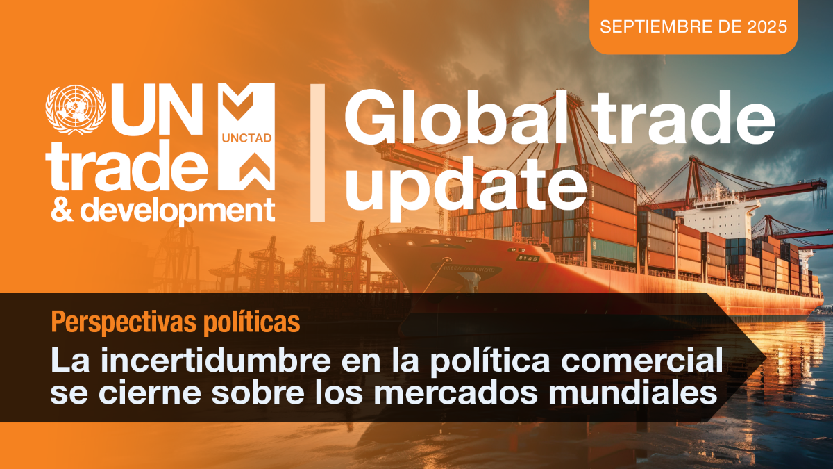 Global Trade Update September 2025 cover page in Spanish