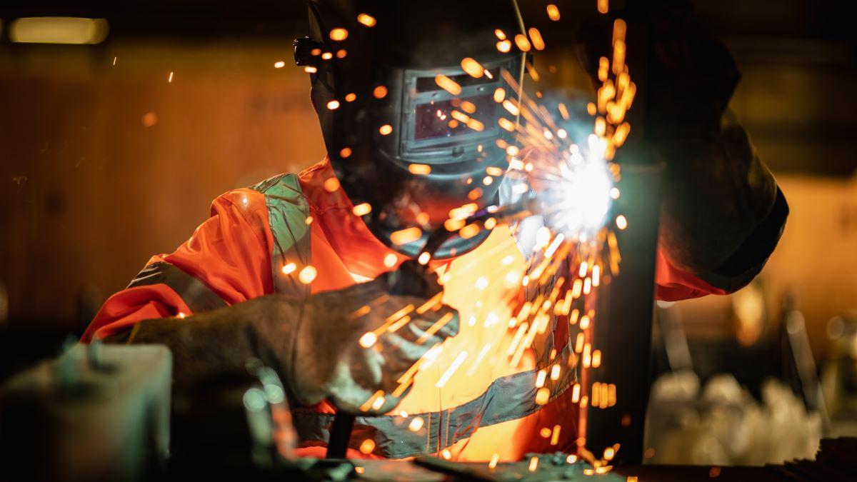 A worker in a steel factory
