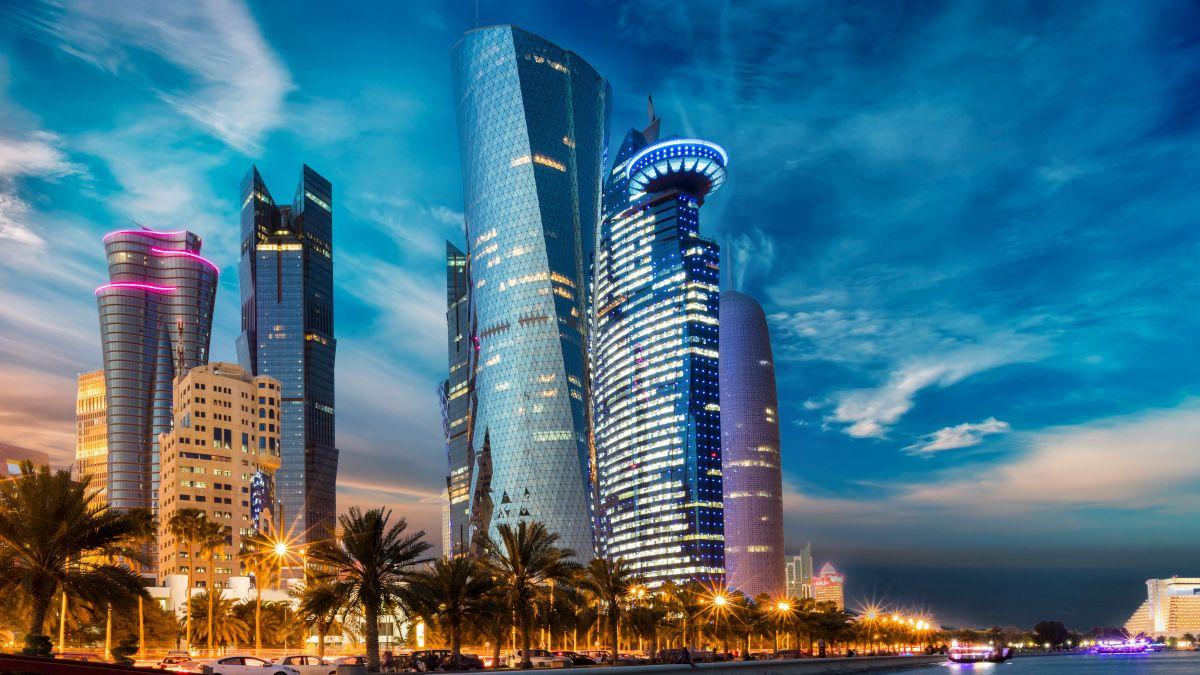 The Doha skyline at night