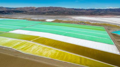 Lithium fields in northern Argentina. The mineral is commonly used for electric vehicle batteries, mobile devices and grid-scale energy storage.