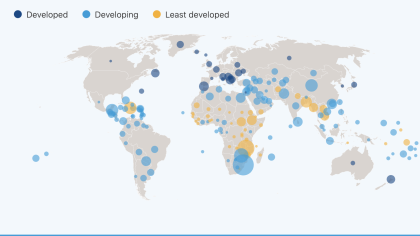 Map showing size of new US tariffs