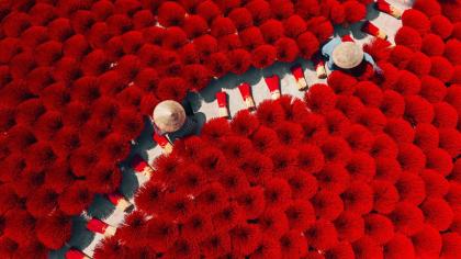 Drying incense sticks in Quang Phu Cau handicraft village, Viet Nam