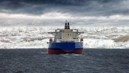 Shipping in the open sea.