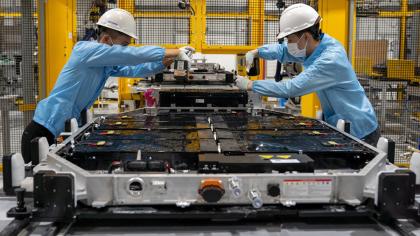An electric vehicle manufacturing plant in Haiphong, Viet Nam.