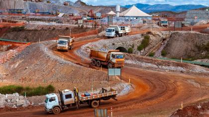 Iron ore mining in Minas Gerais, Brazil.